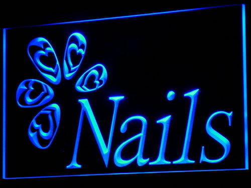 OPEN Nails Beauty Salon Shop Neon Light Sign